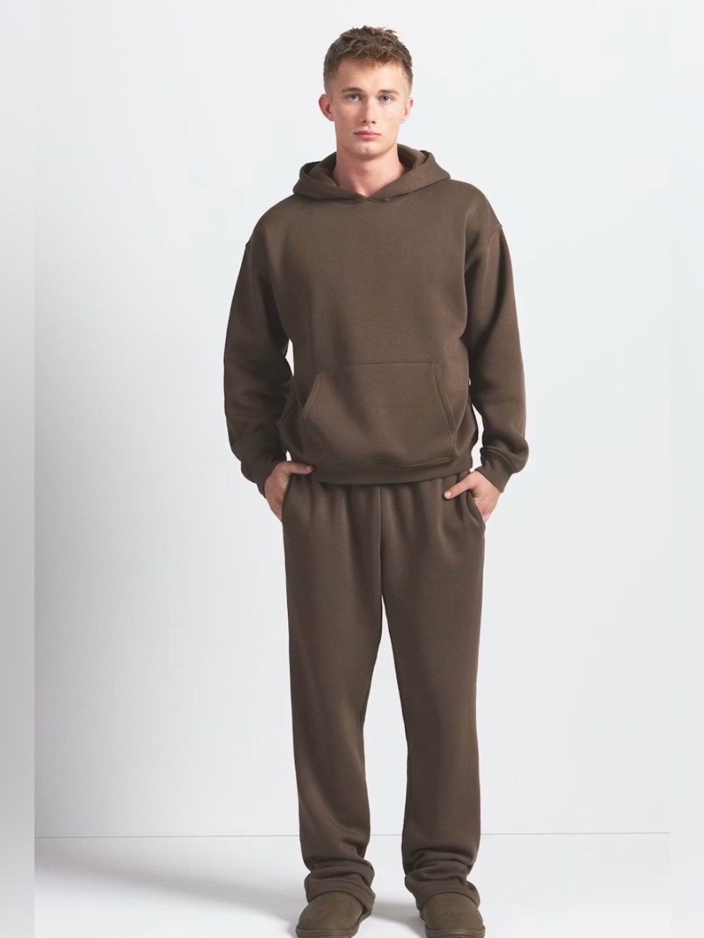 SKIMS FLEECE LOUNGE HOODIE STYLE: TP-PLO-9011M COLOR: DRIFTWOOD SIZE: XL @